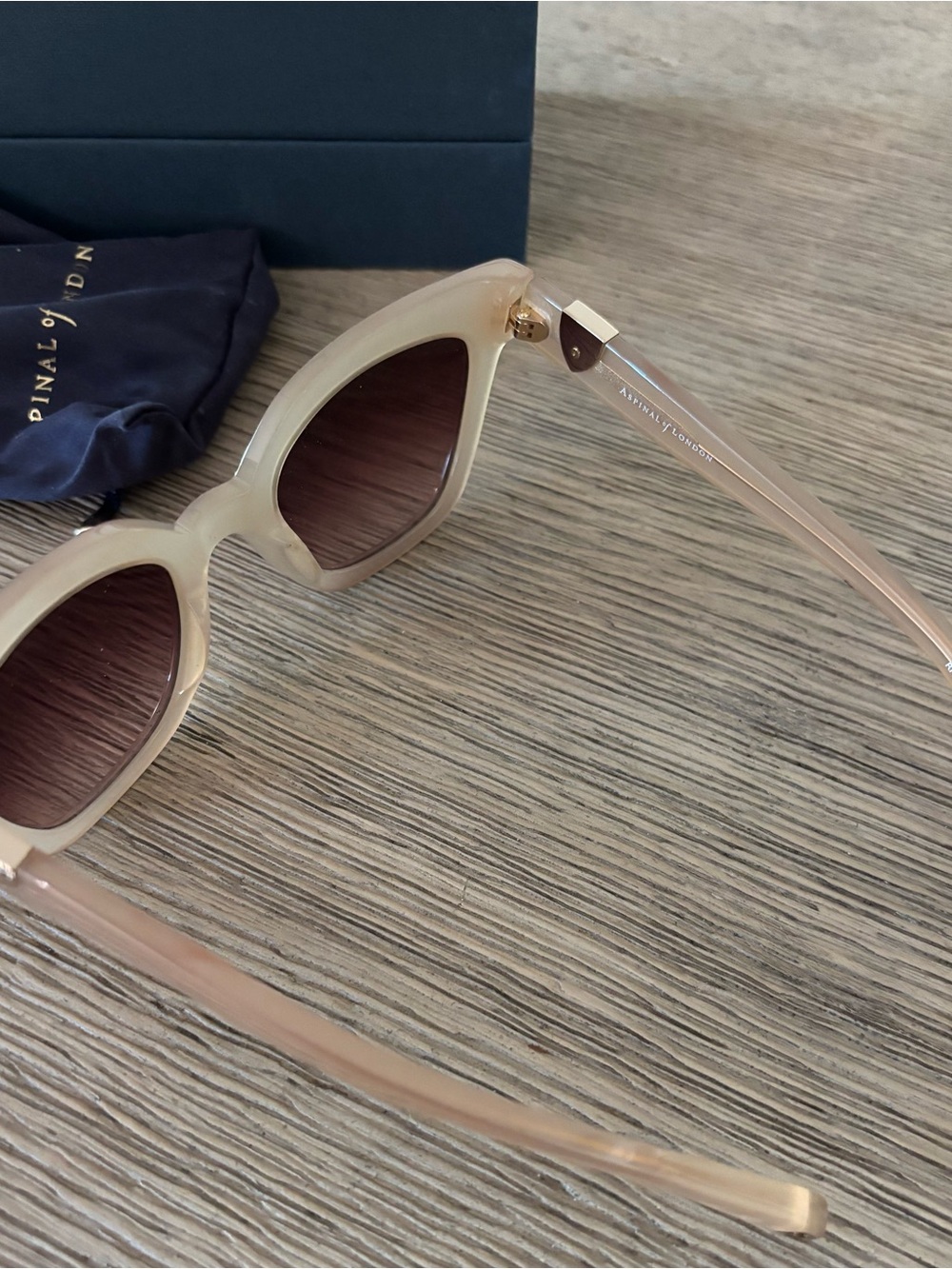 Aspinal of London Women's Nude Cat-Eye Sunglasses - Picture 3 of 5